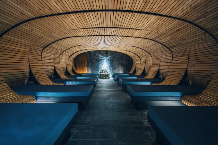 Cedar therapy and relaxation room